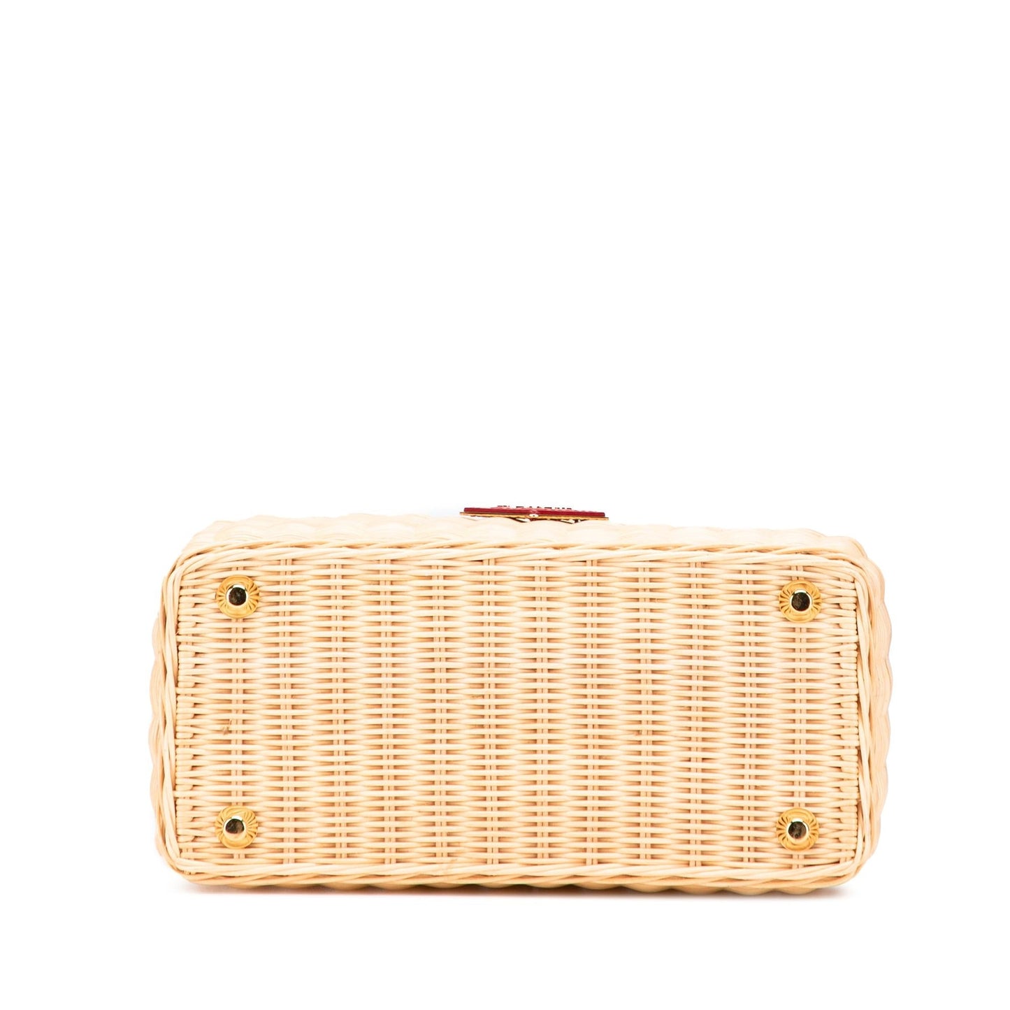 Prada Canapa Trimmed Midollino Satchel