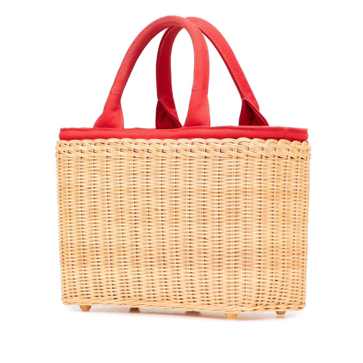 Prada Canapa Trimmed Midollino Satchel