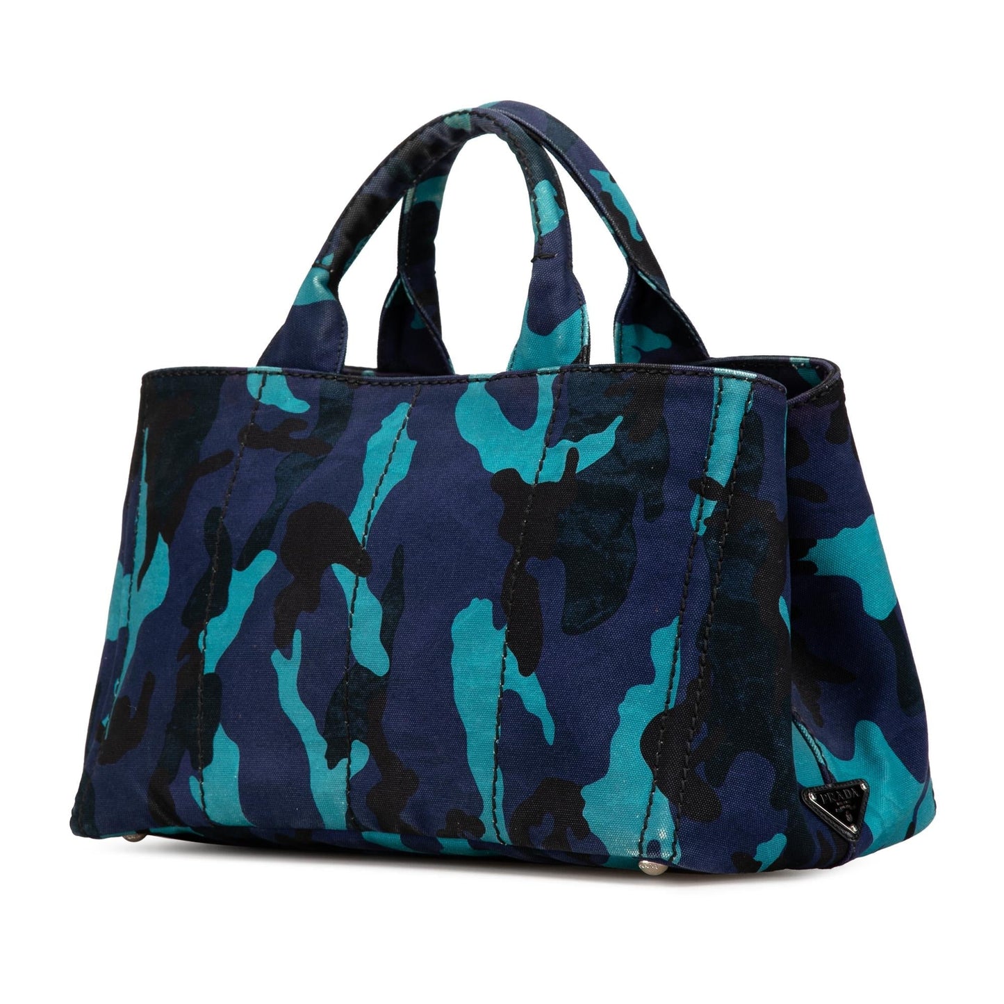 Prada Canvas Camouflage Canapa Logo Satchel