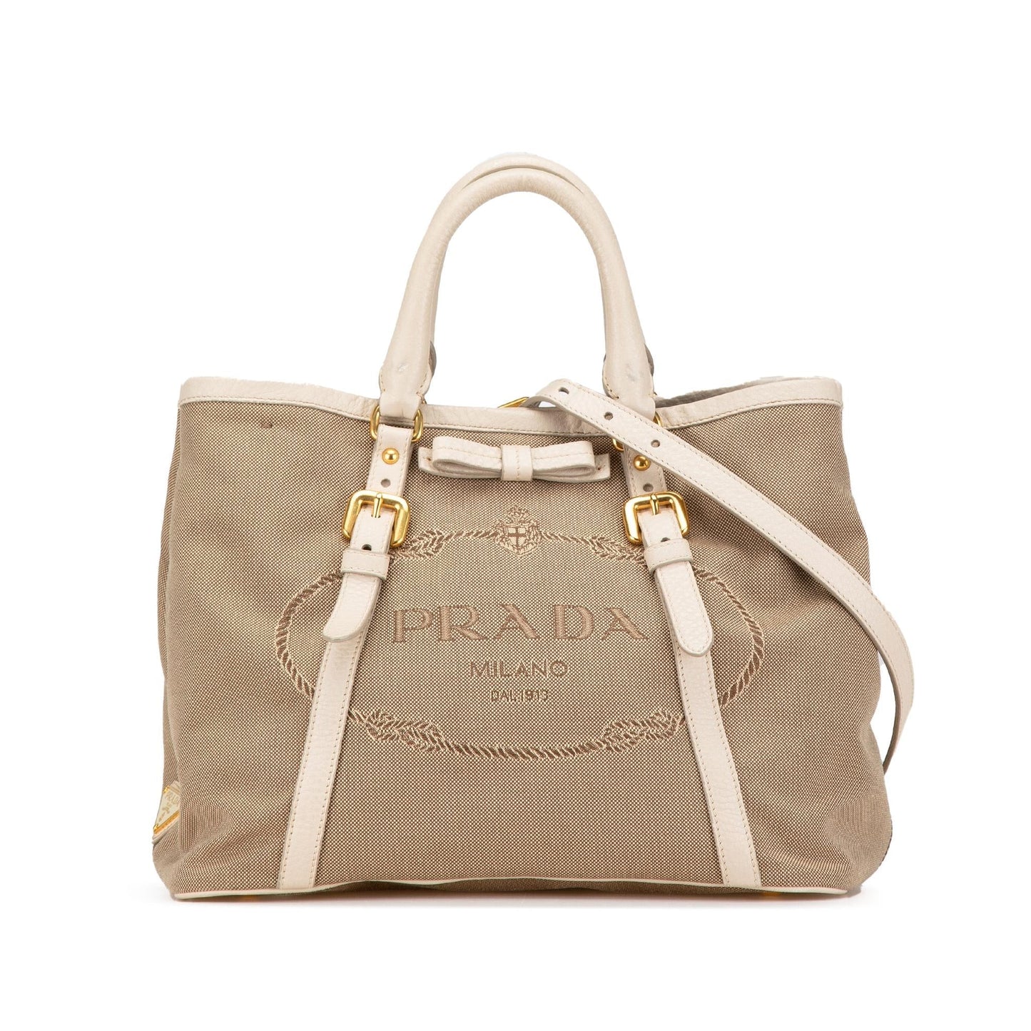 Prada Canvas Canapa Logo Satchel (SHG-Haws7D)