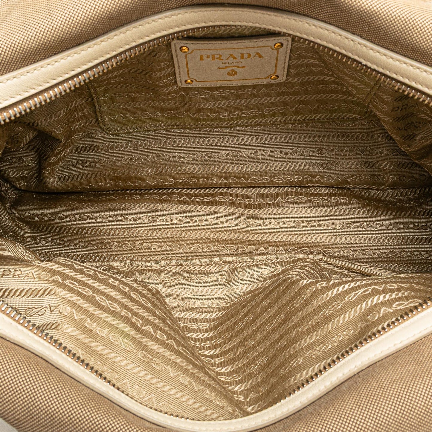 Prada Canvas Canapa Logo Shoulder Bag