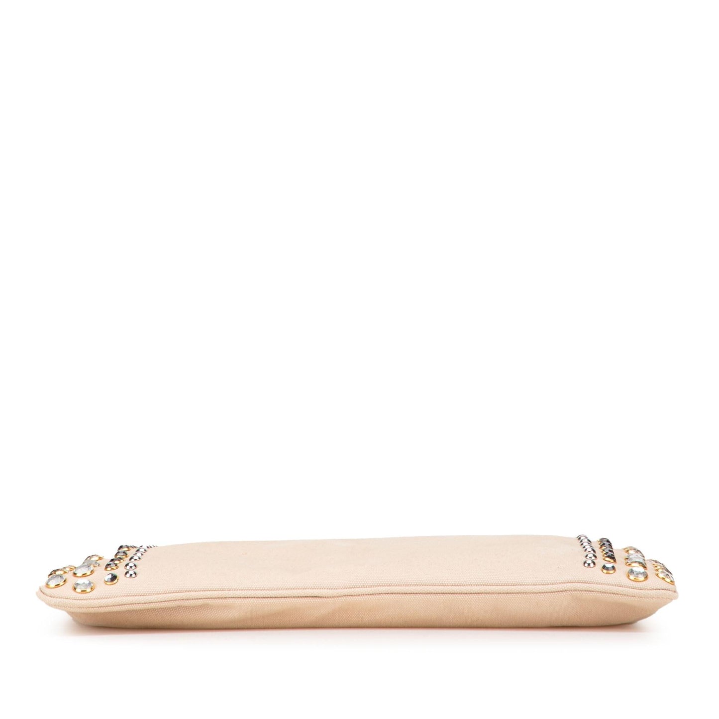 Prada Canvas Canapa Studded Vernice Clutch