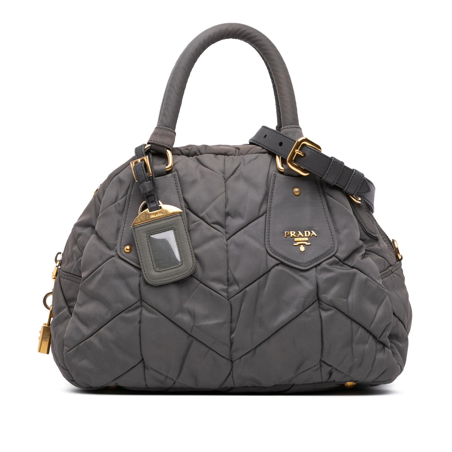 Prada Chevron Quilted Tessuto Dome Satchel