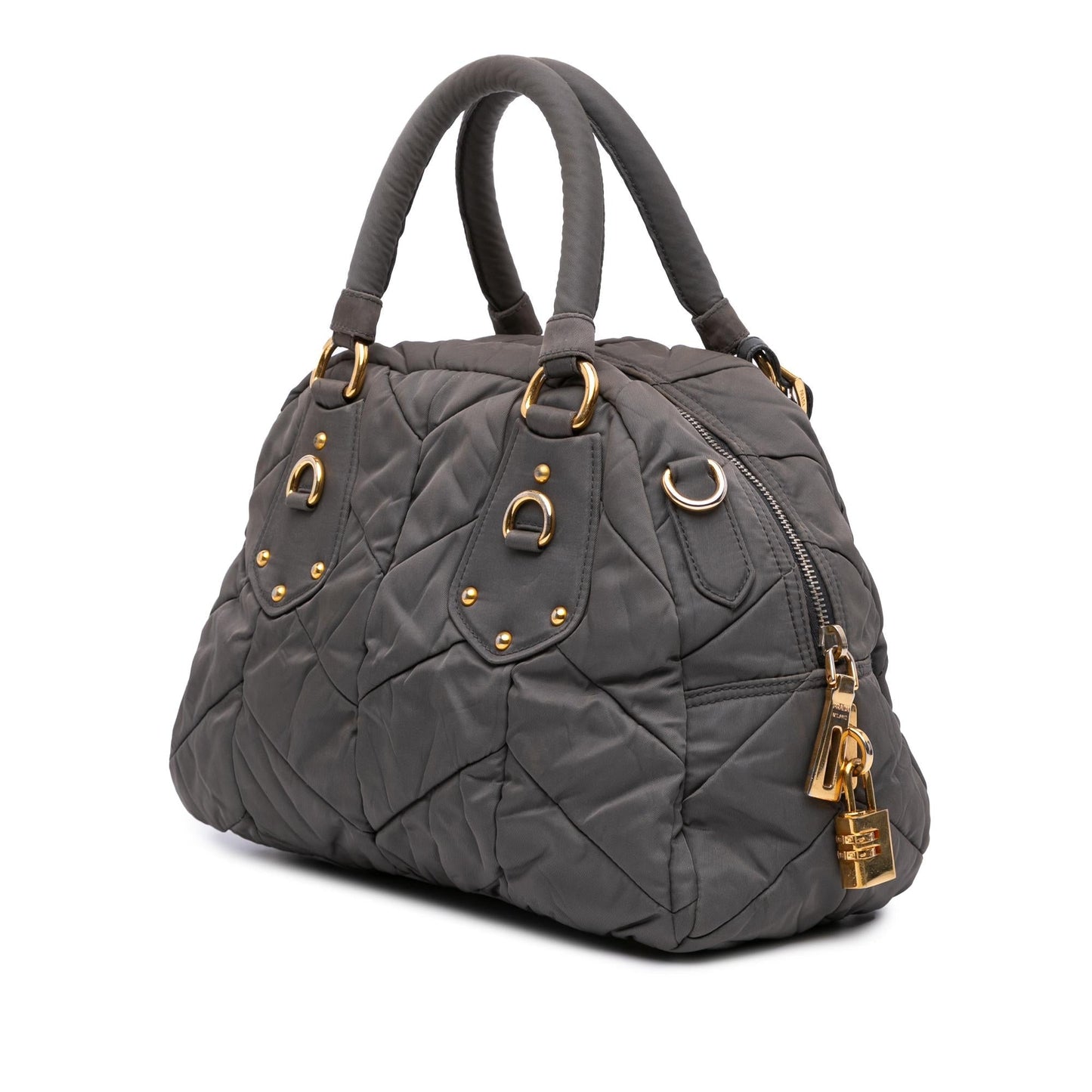 Prada Chevron Quilted Tessuto Dome Satchel