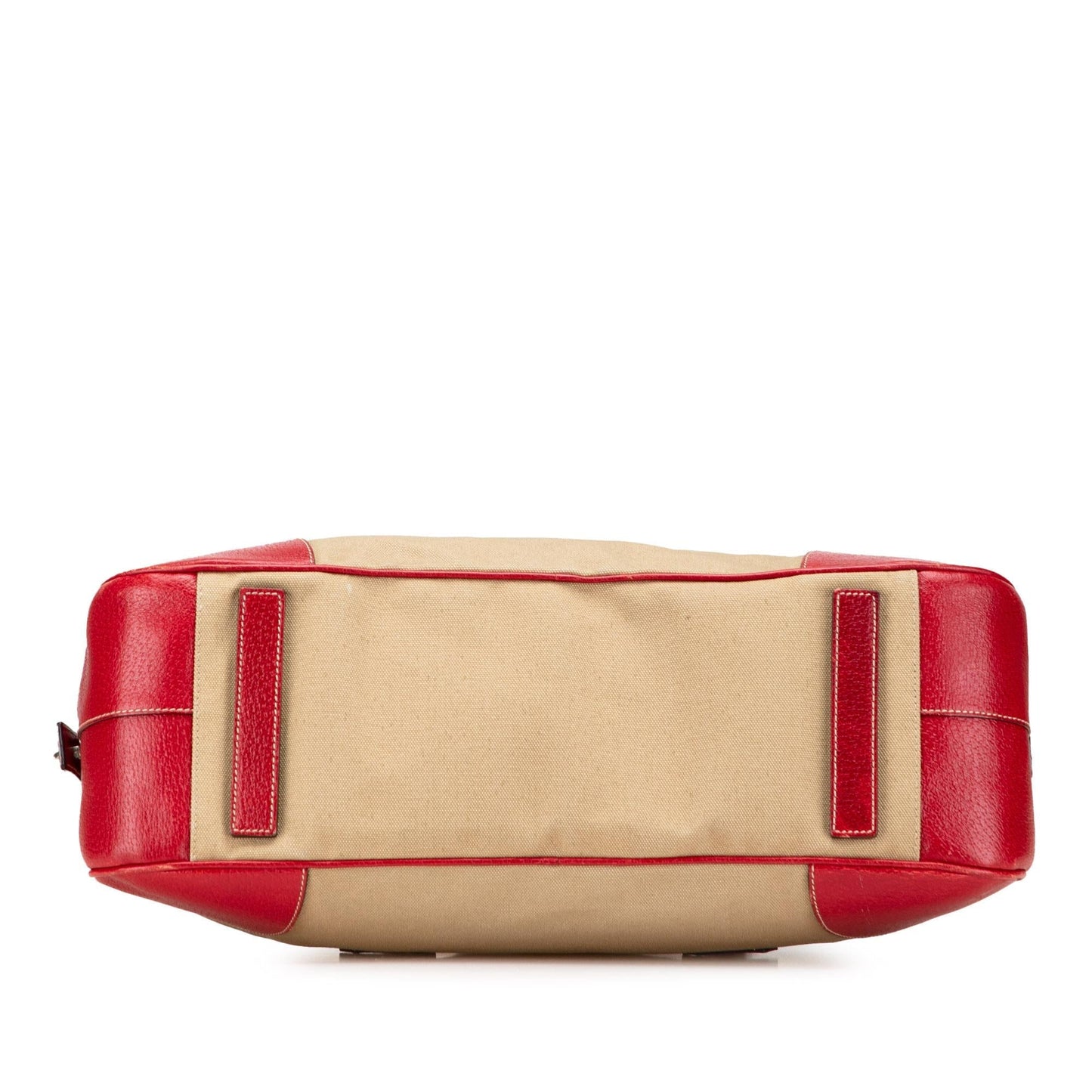 Prada Cinghiale Trimmed Canvas Canapa Bauletto Bag