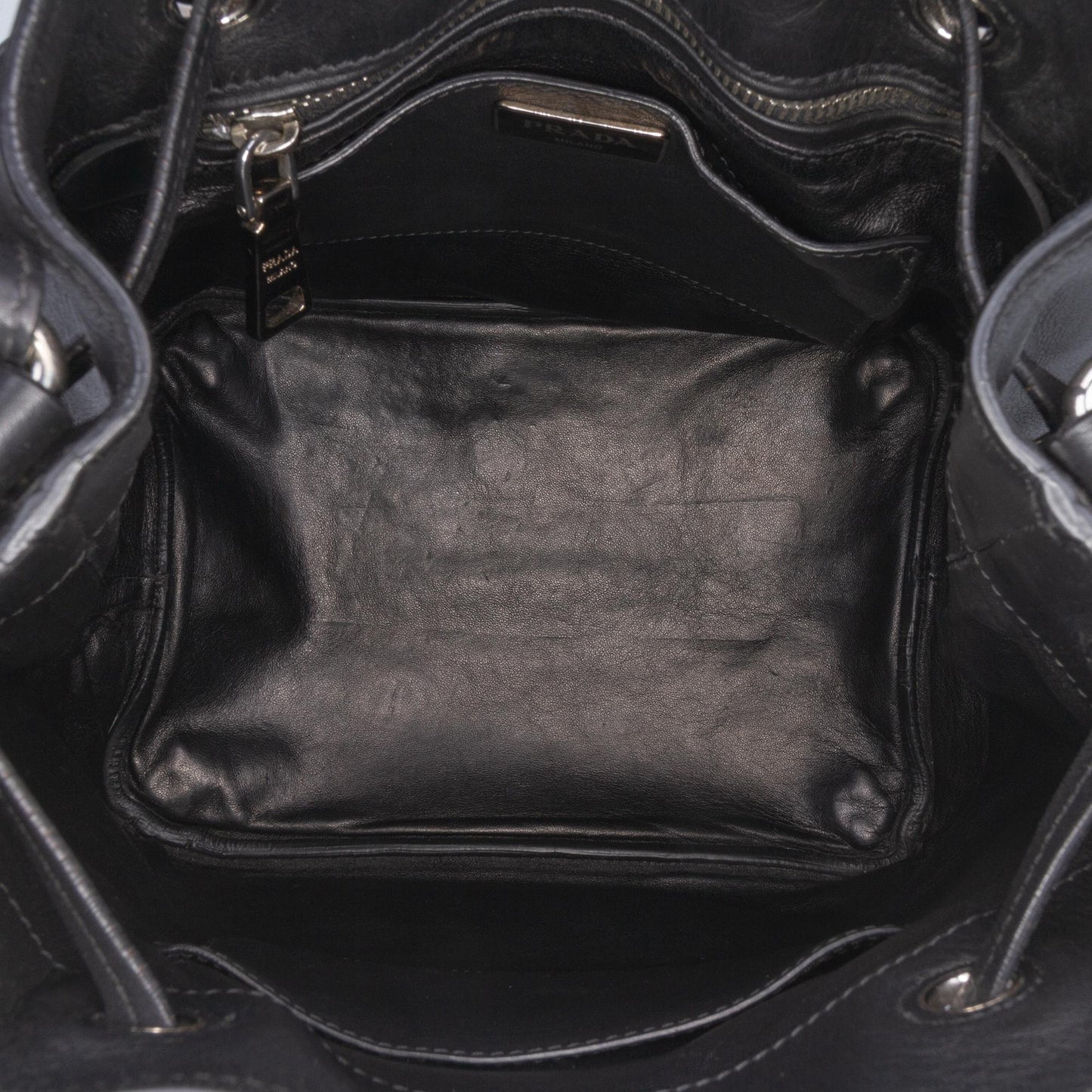 Prada City Calf Drawstring Bucket Bag