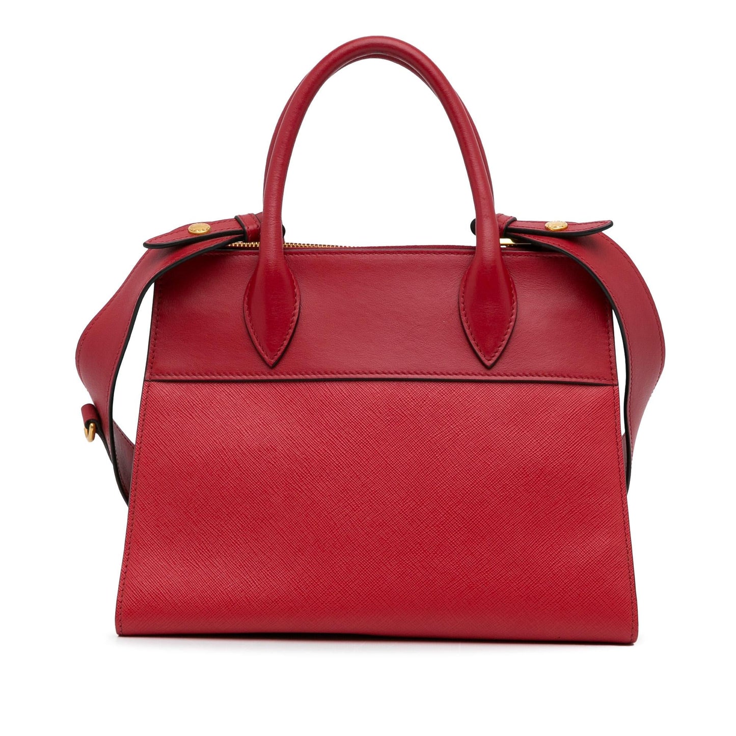 Prada City Calf Greca Saffiano Paradigme Satchel (SHG-g4US7N)