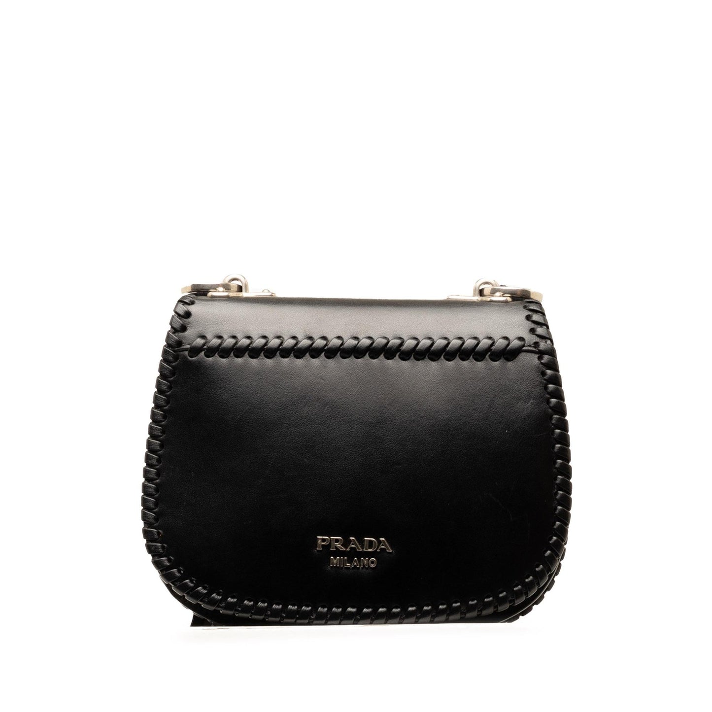 Prada City Calf Whipstitch Fringe Saddle Bag (SHG-uQWvTR)
