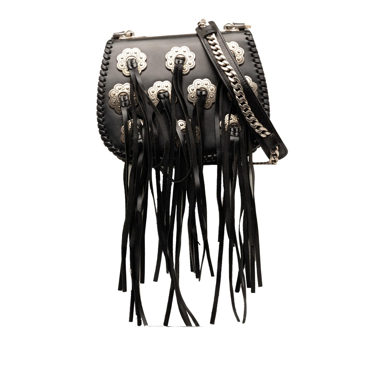 Prada City Calf Whipstitch Fringe Saddle Bag (SHG-uQWvTR)
