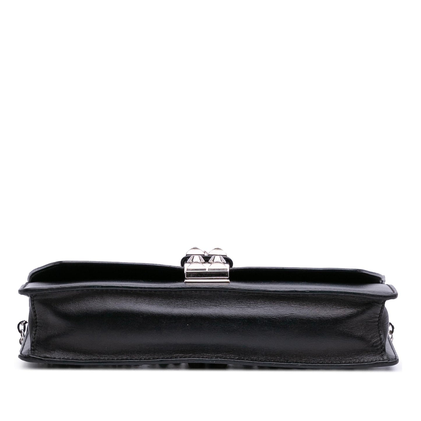 Prada City Calfskin and Saffiano Studded Elektra Clutch with Chain