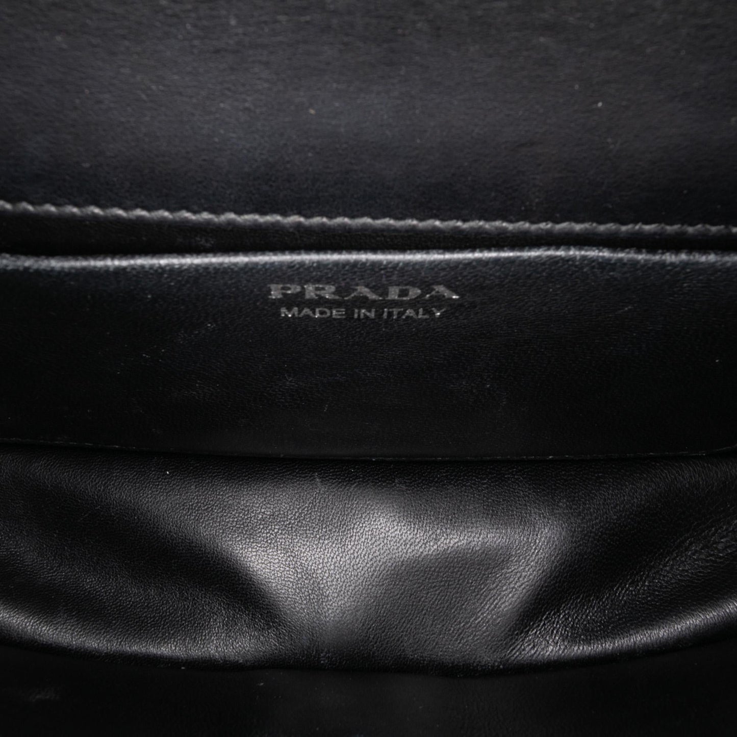 Prada City Calfskin and Saffiano Studded Elektra Clutch with Chain