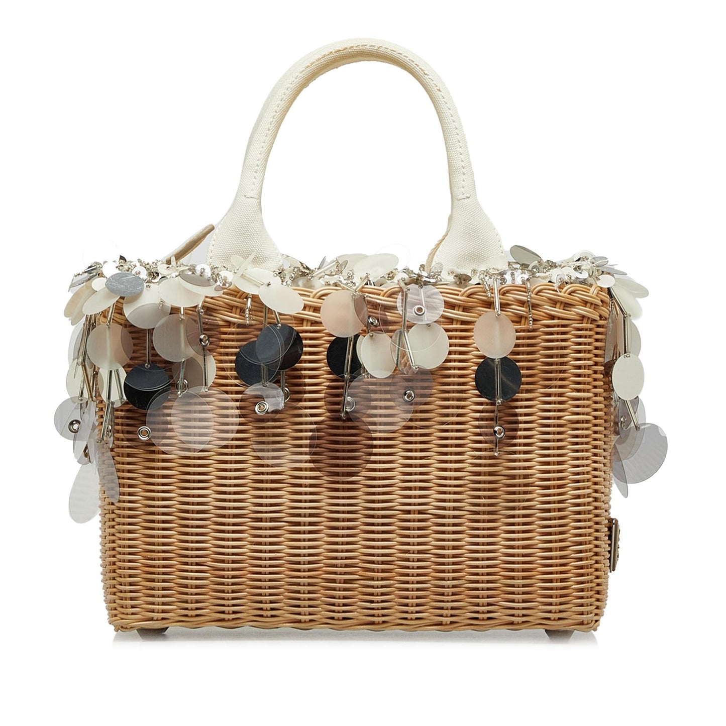 Prada Embellished Midollino Satchel (SHG-95qac8)