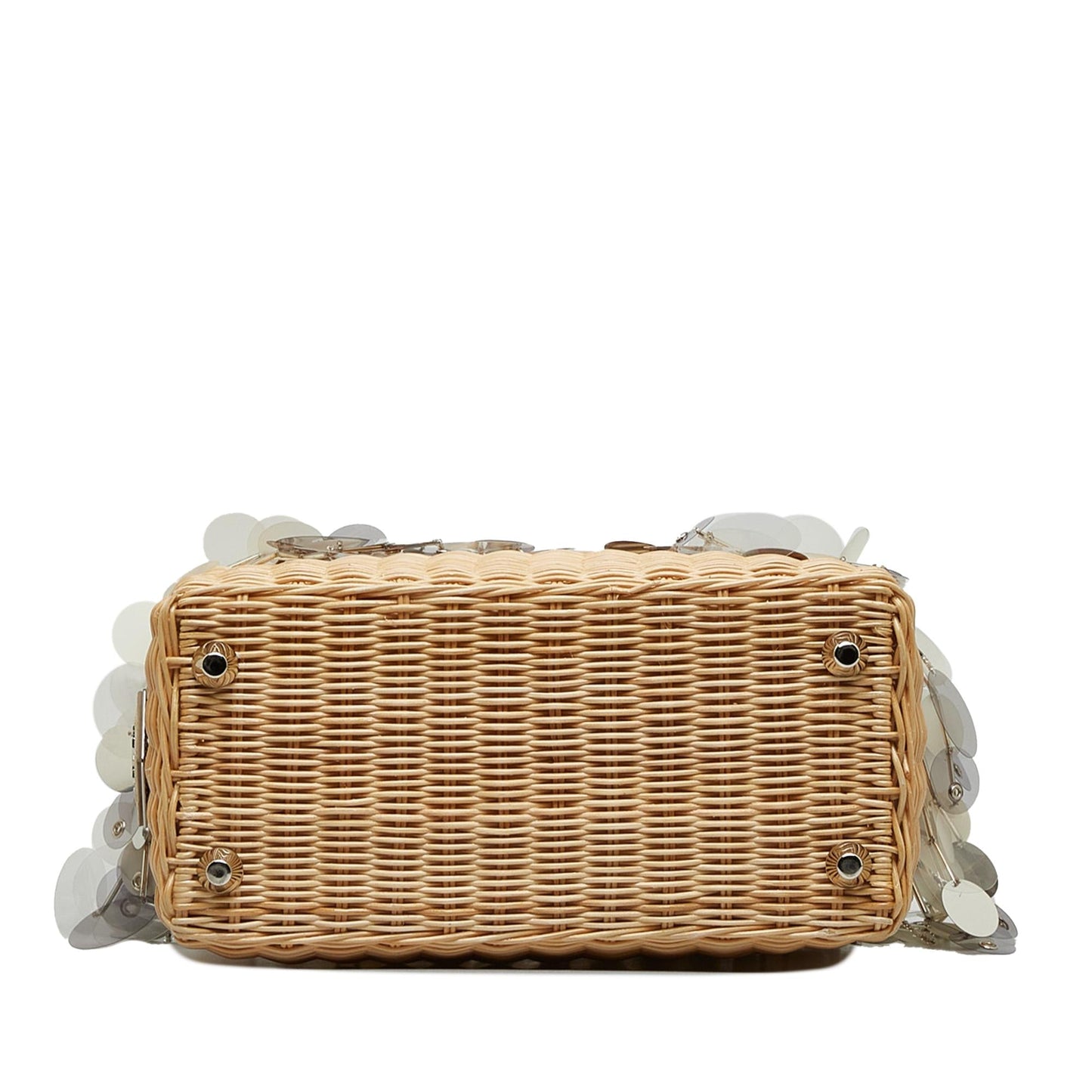 Prada Embellished Midollino Satchel (SHG-95qac8)