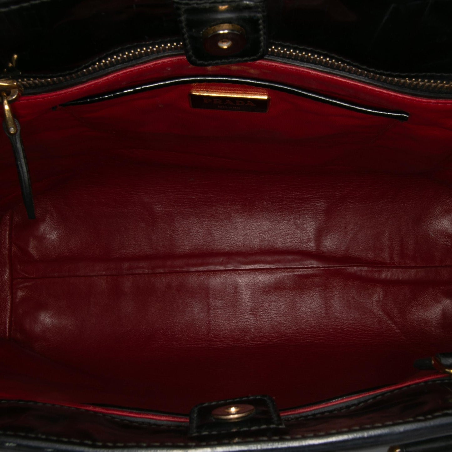 Prada Embossed Patent Satchel