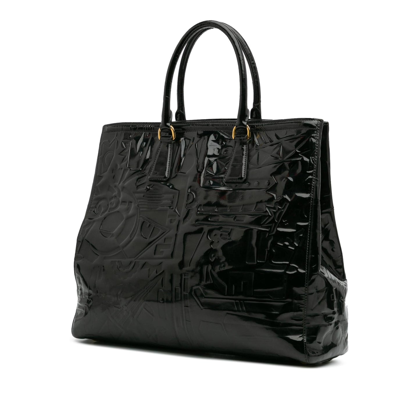 Prada Embossed Patent Satchel