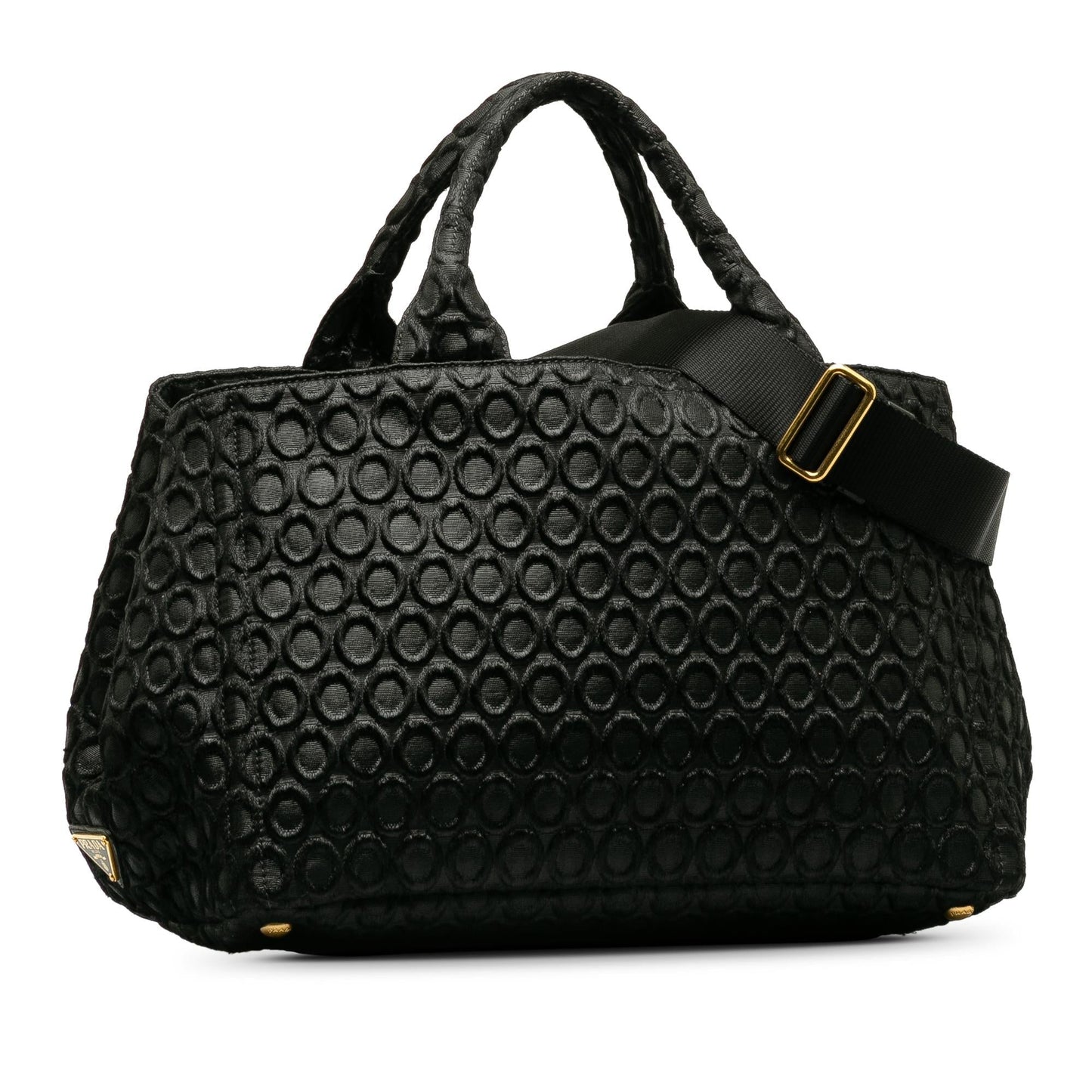 Prada Embroidered Canapa Satchel (SHG-vzVRBU)