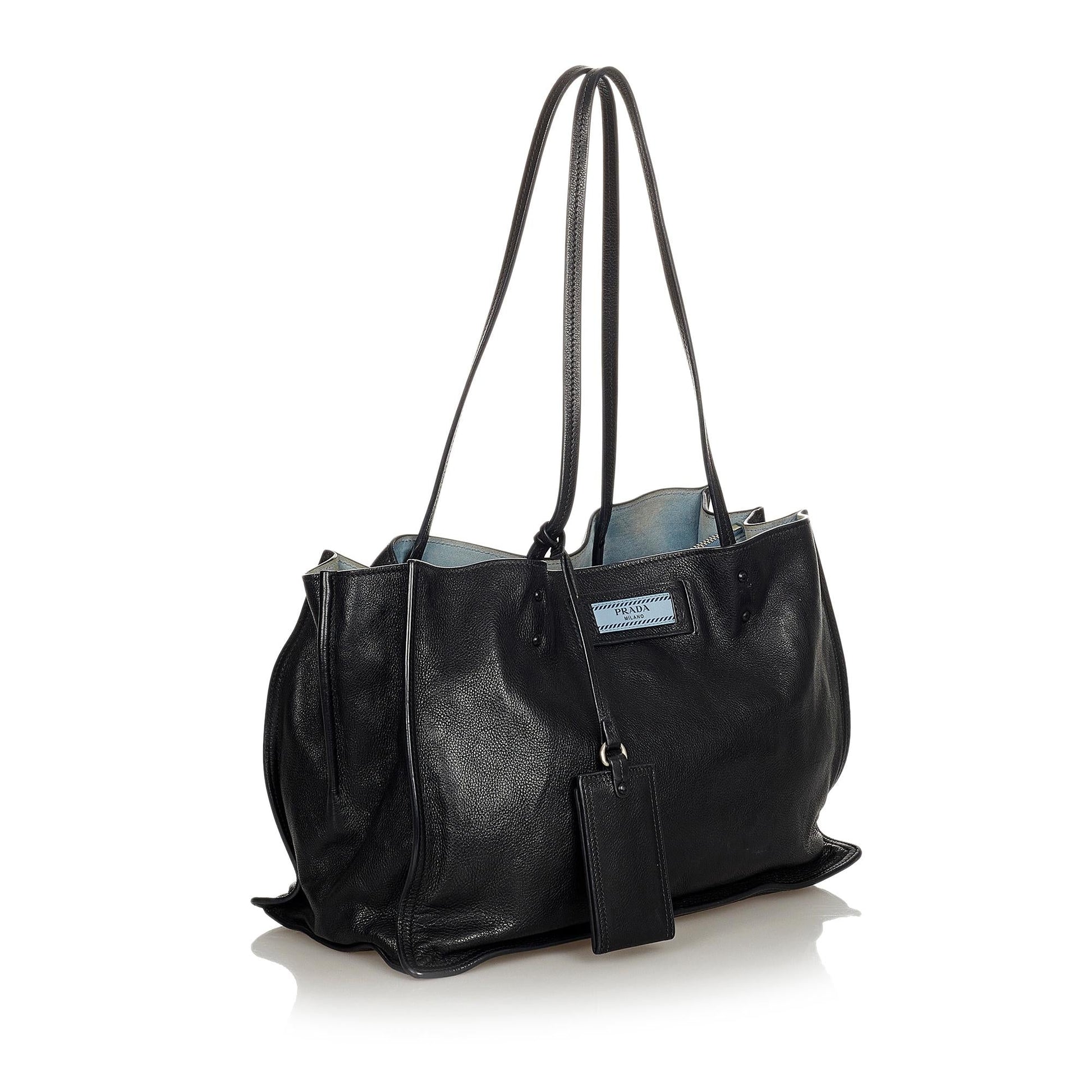 Prada Etiquette Leather Tote Bag Style 5 - Ewore Bags