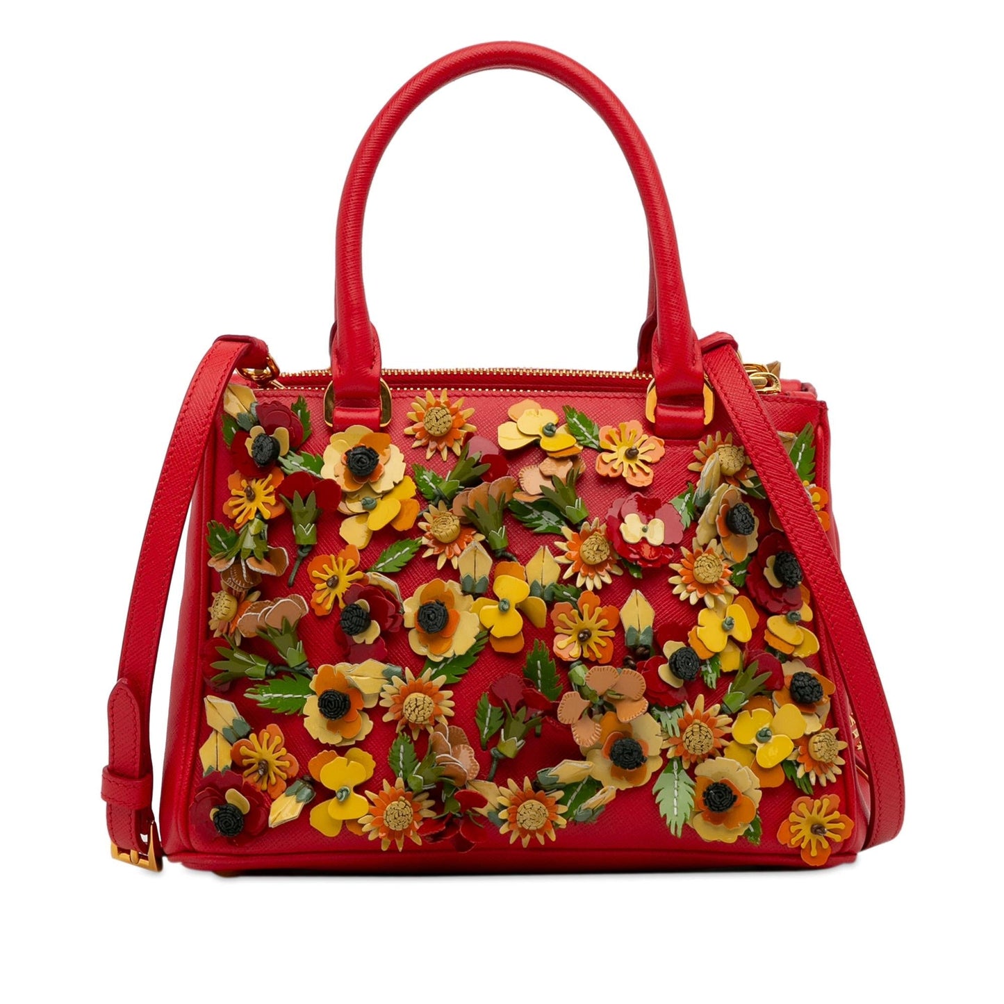 Prada Floral Saffiano Double-Zip Galleria (SHG-Da9727)