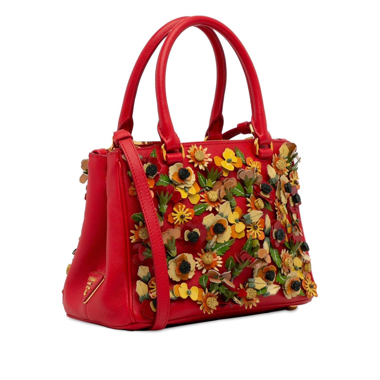 Prada Floral Saffiano Double-Zip Galleria (SHG-Da9727)