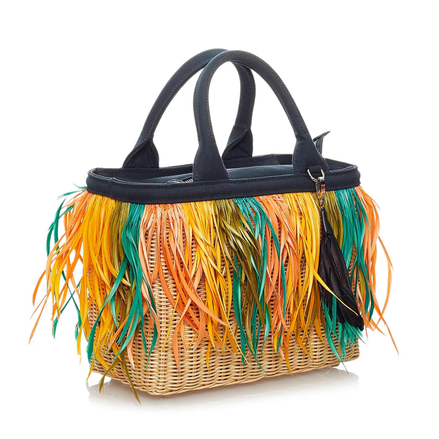 Prada Fringed Raffia Satchel (SHG-30018)