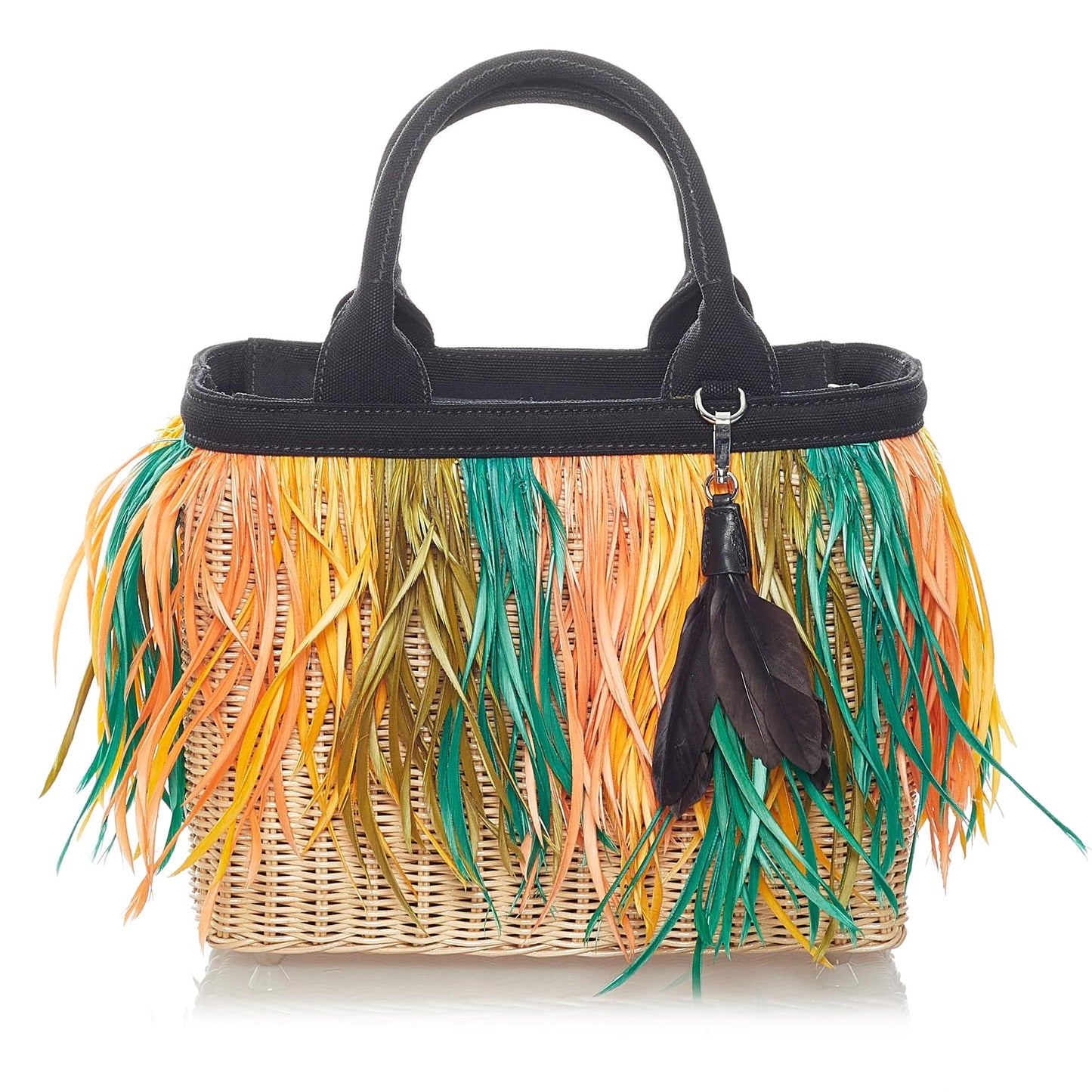 Prada Fringed Raffia Satchel (SHG-31171)