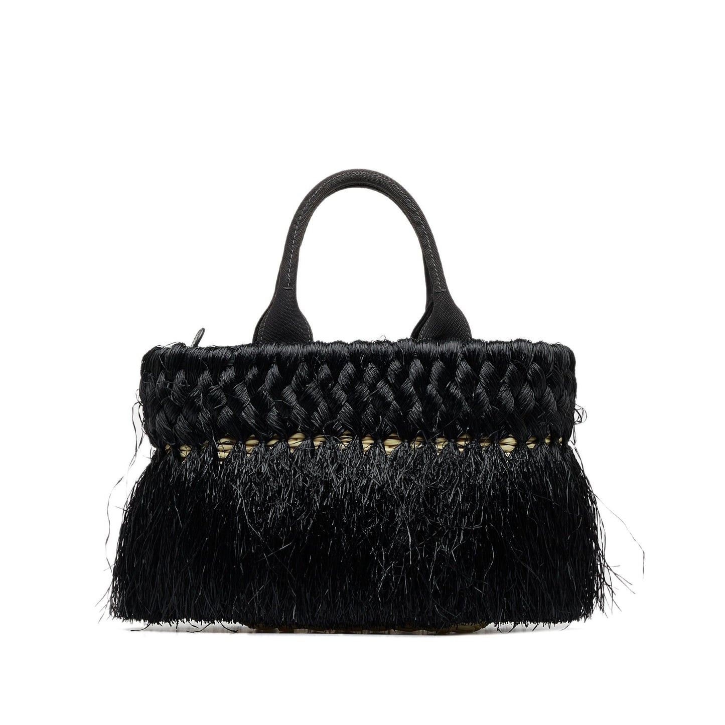 Prada Fringed Raffia Satchel (SHG-boy5Vs)