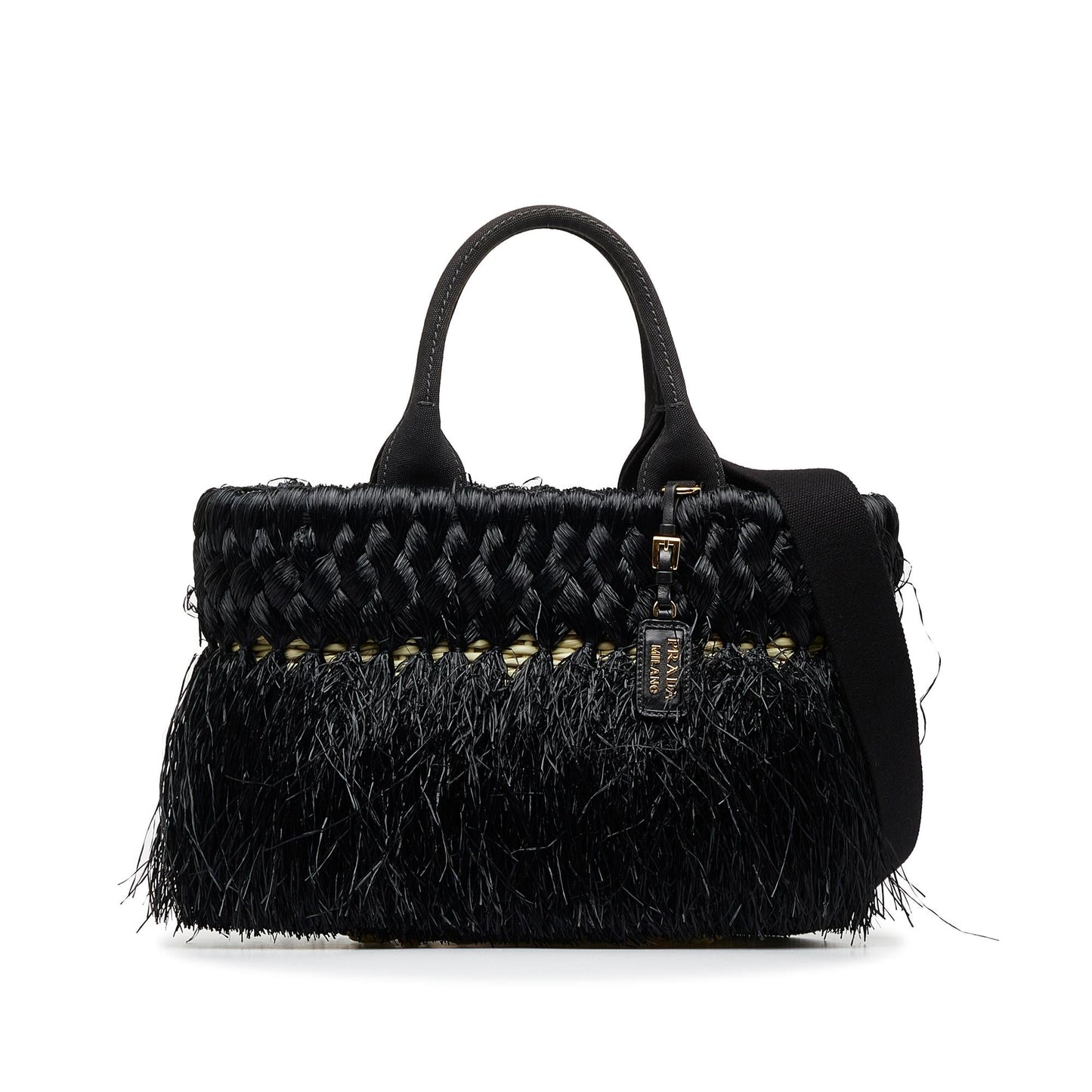 Prada Fringed Raffia Satchel (SHG-boy5Vs)