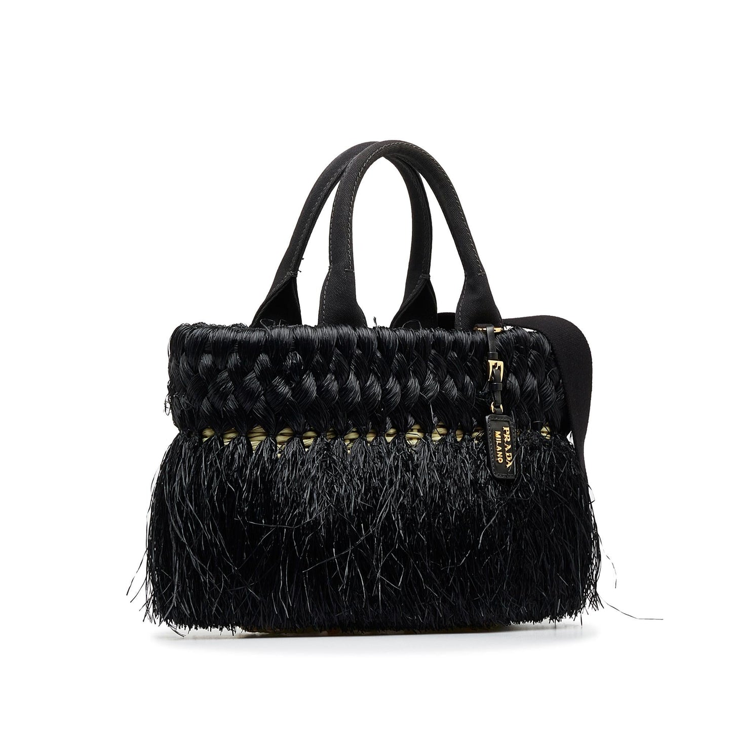 Prada Fringed Raffia Satchel (SHG-boy5Vs)