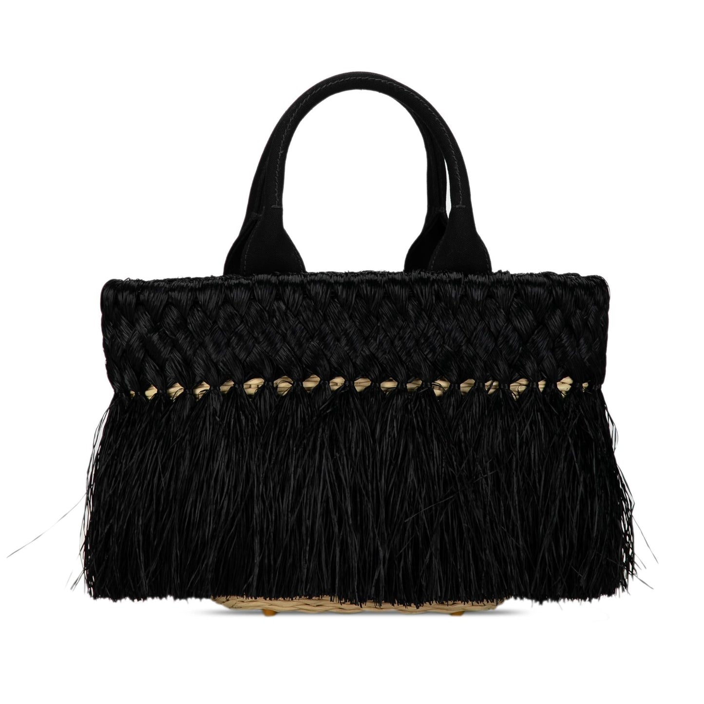 Prada Fringed Raffia Satchel (SHG-ZpbKCh)