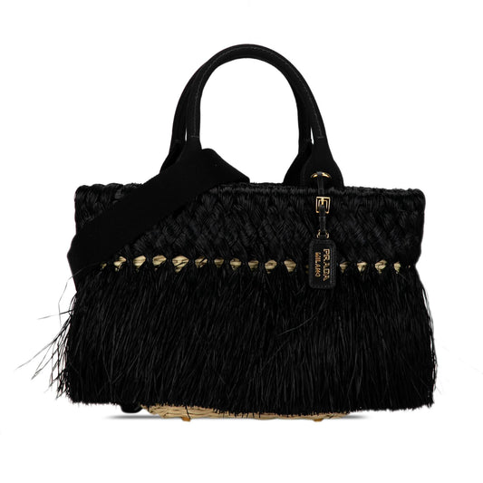 Prada Fringed Raffia Satchel (SHG-ZpbKCh)