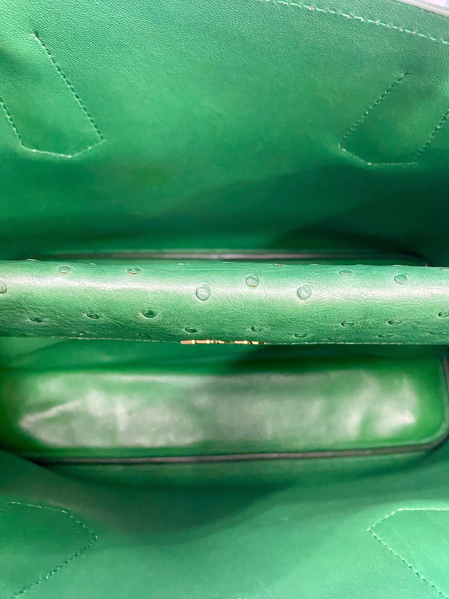 PRADA GALLERIA OSTRICH LEATHER MEDIUM TOTE BAG