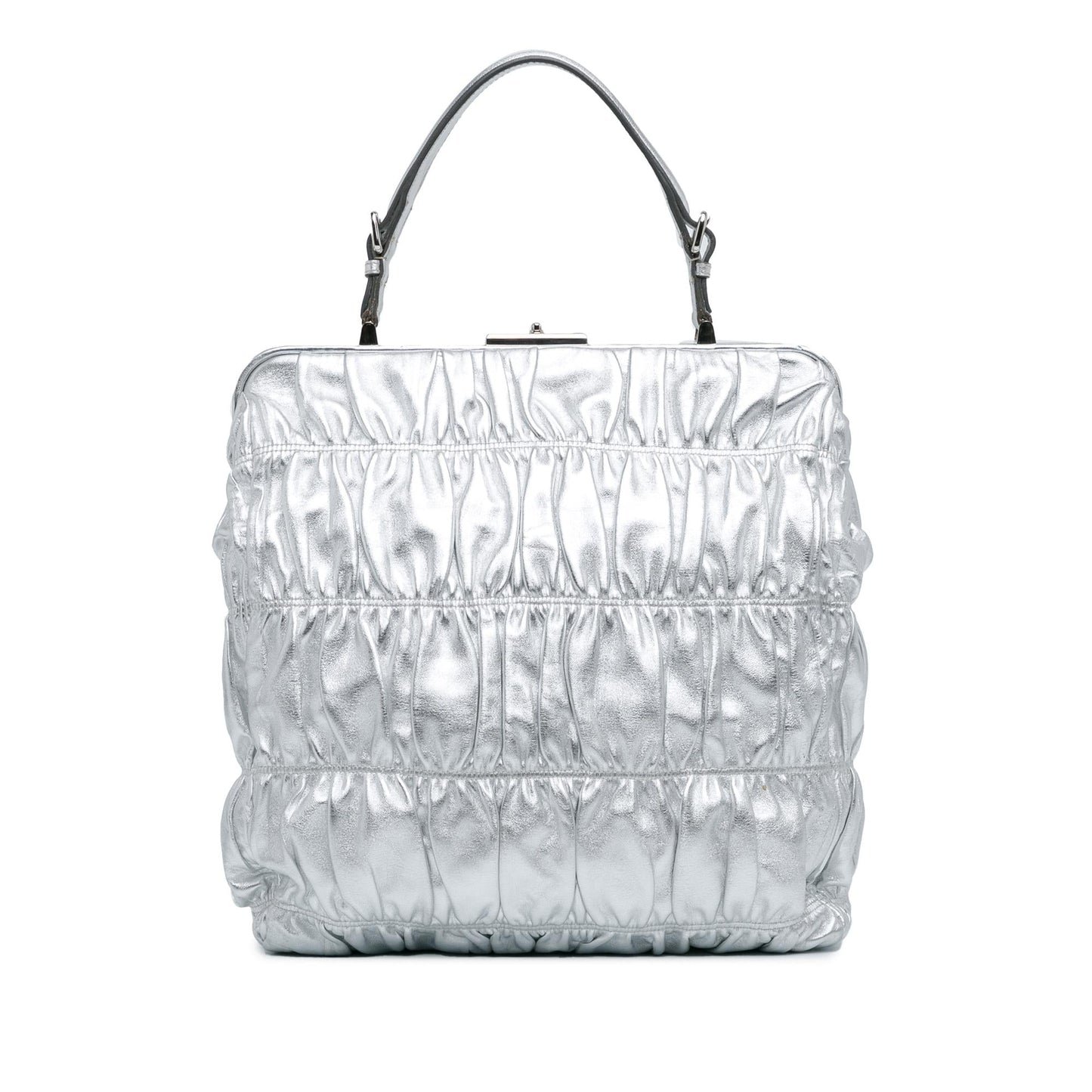 Prada Gaufre Nappa Dressy Frame Top Bag (SHG-lxmVYH)