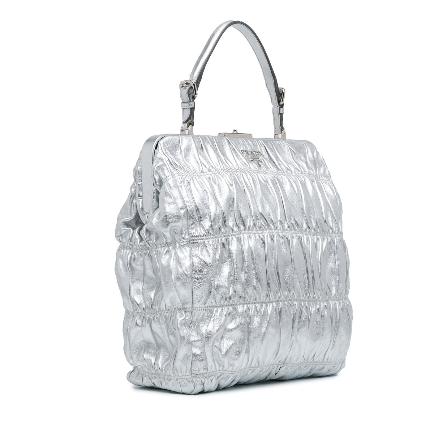 Prada Gaufre Nappa Dressy Frame Top Bag (SHG-lxmVYH)