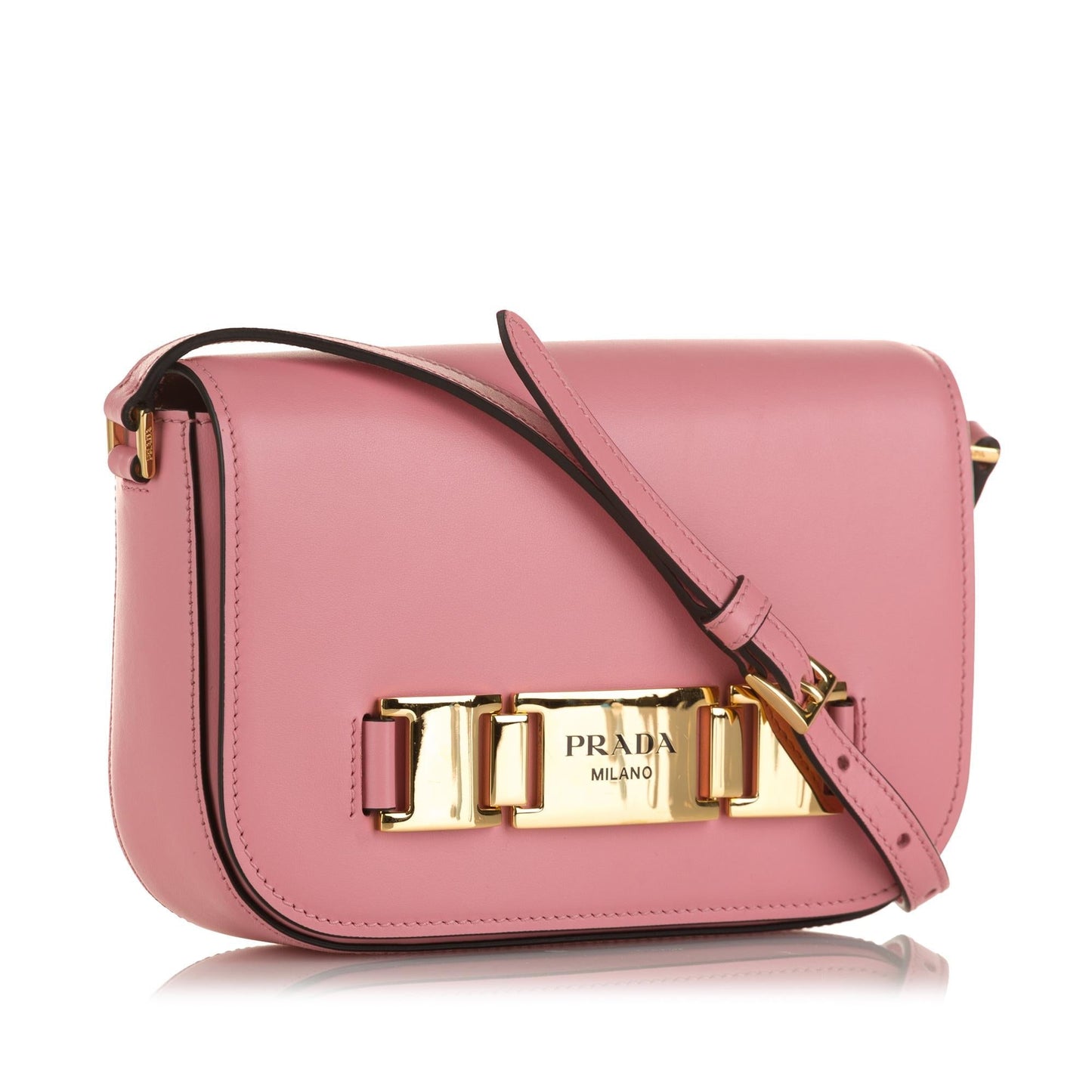 Prada Glace Calf Etiquette Crossbody (SHG-vy96OE)