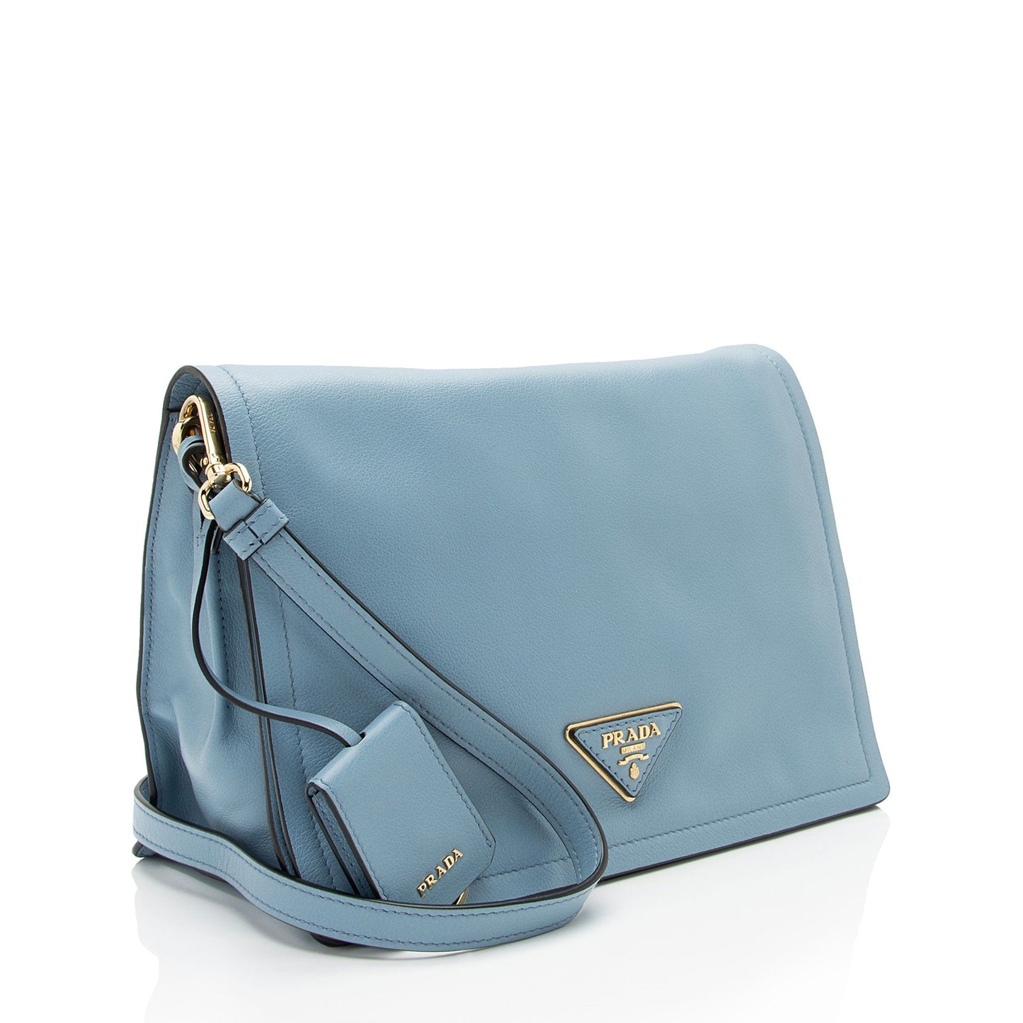 Prada Glace Calf Flap Messenger (SHF-BZ6lRK)