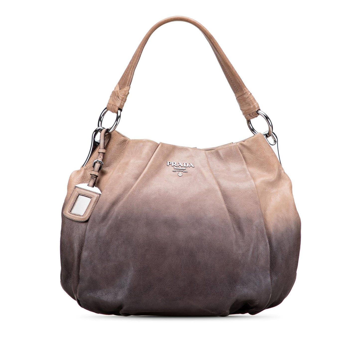 Prada Glace Calf Ombre Pleated Hobo
