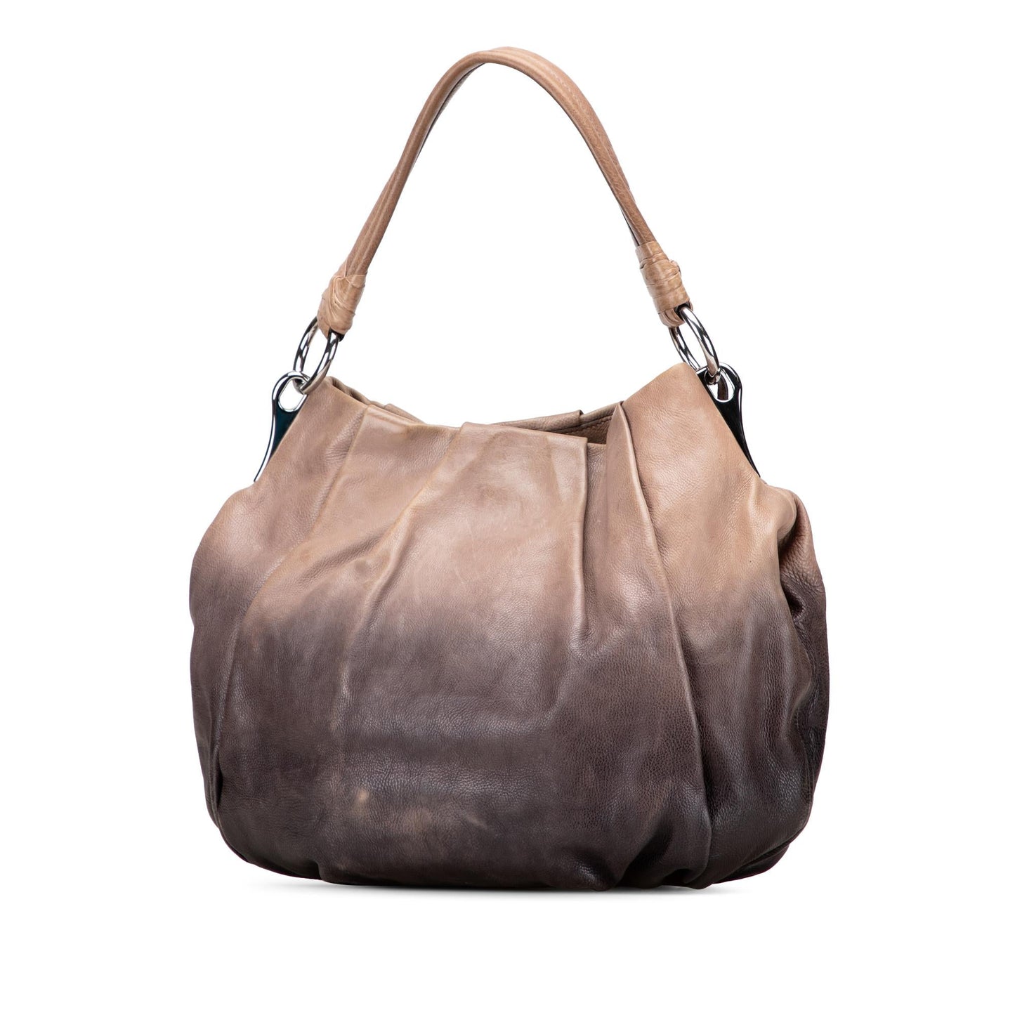 Prada Glace Calf Ombre Pleated Hobo
