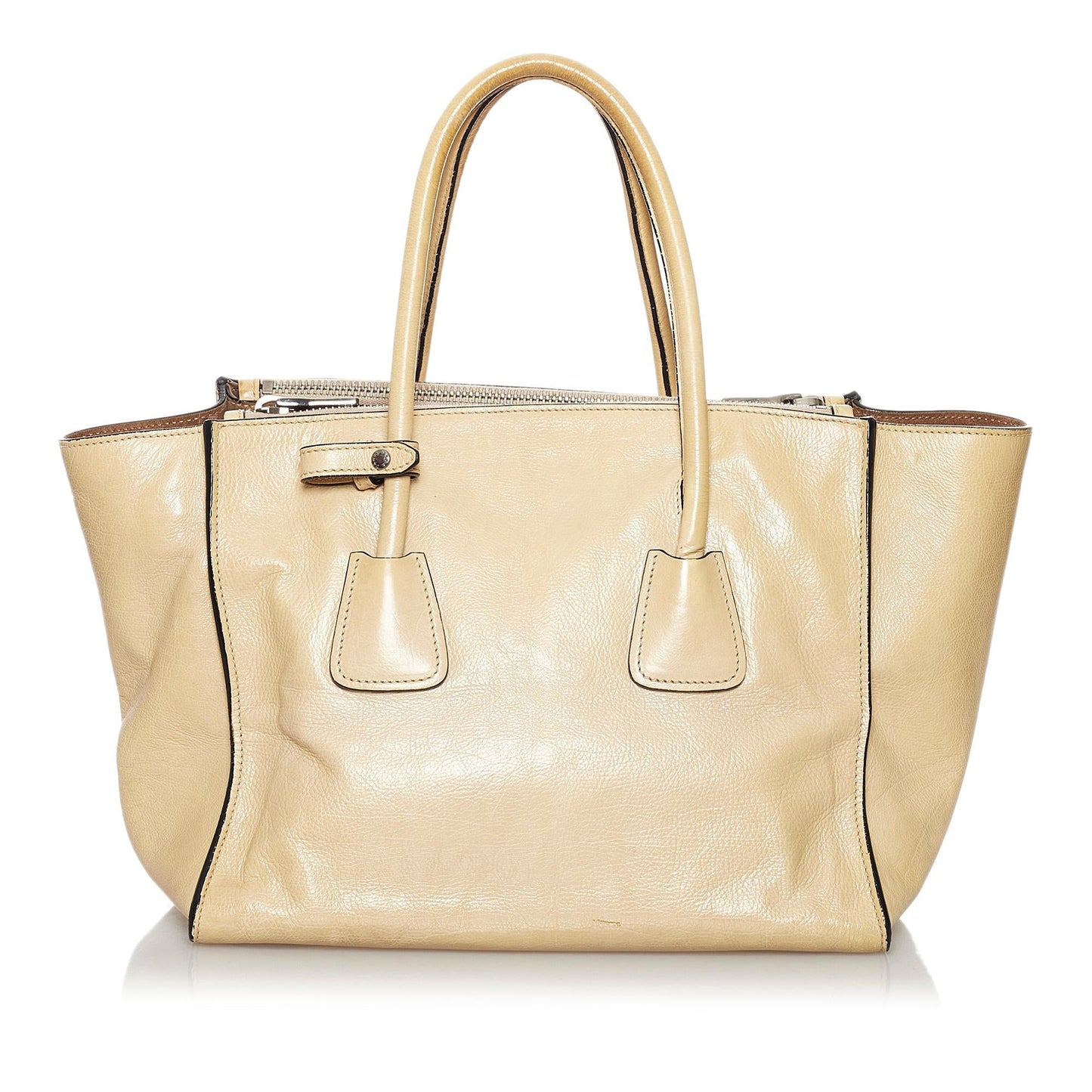 Prada Glace Calf Twin Pocket Leather Handbag (SHG-30215)
