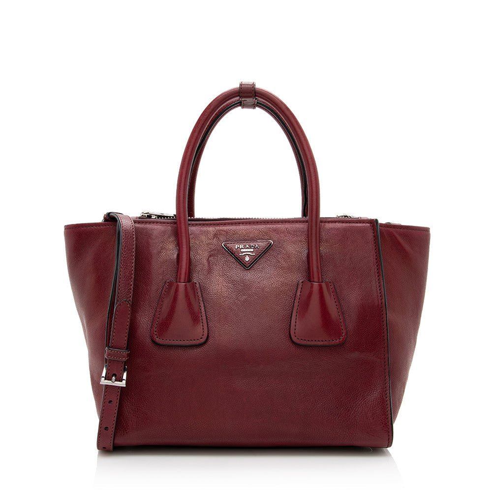 Prada Glace Calf Twin Pocket Tote - Ewore Bags