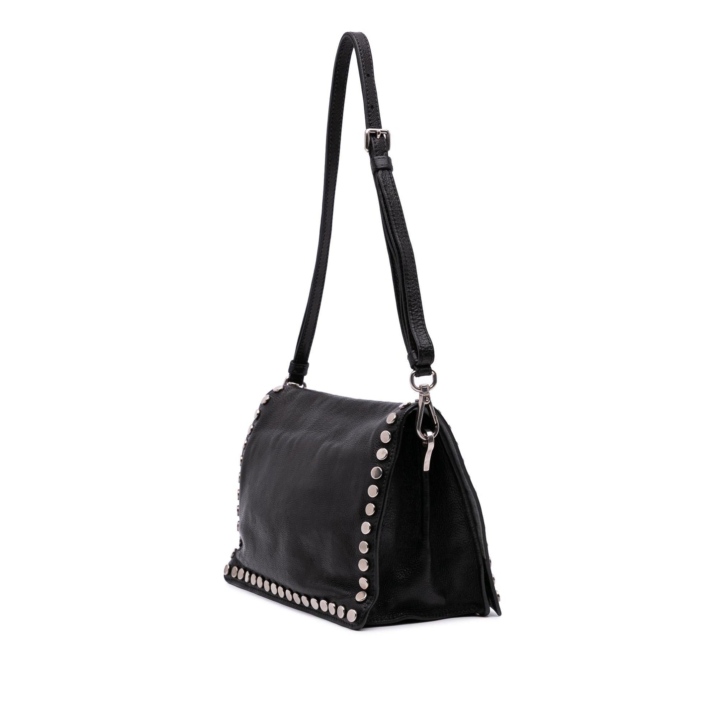 Prada Glace Calfskin Studded Etiquette Flap