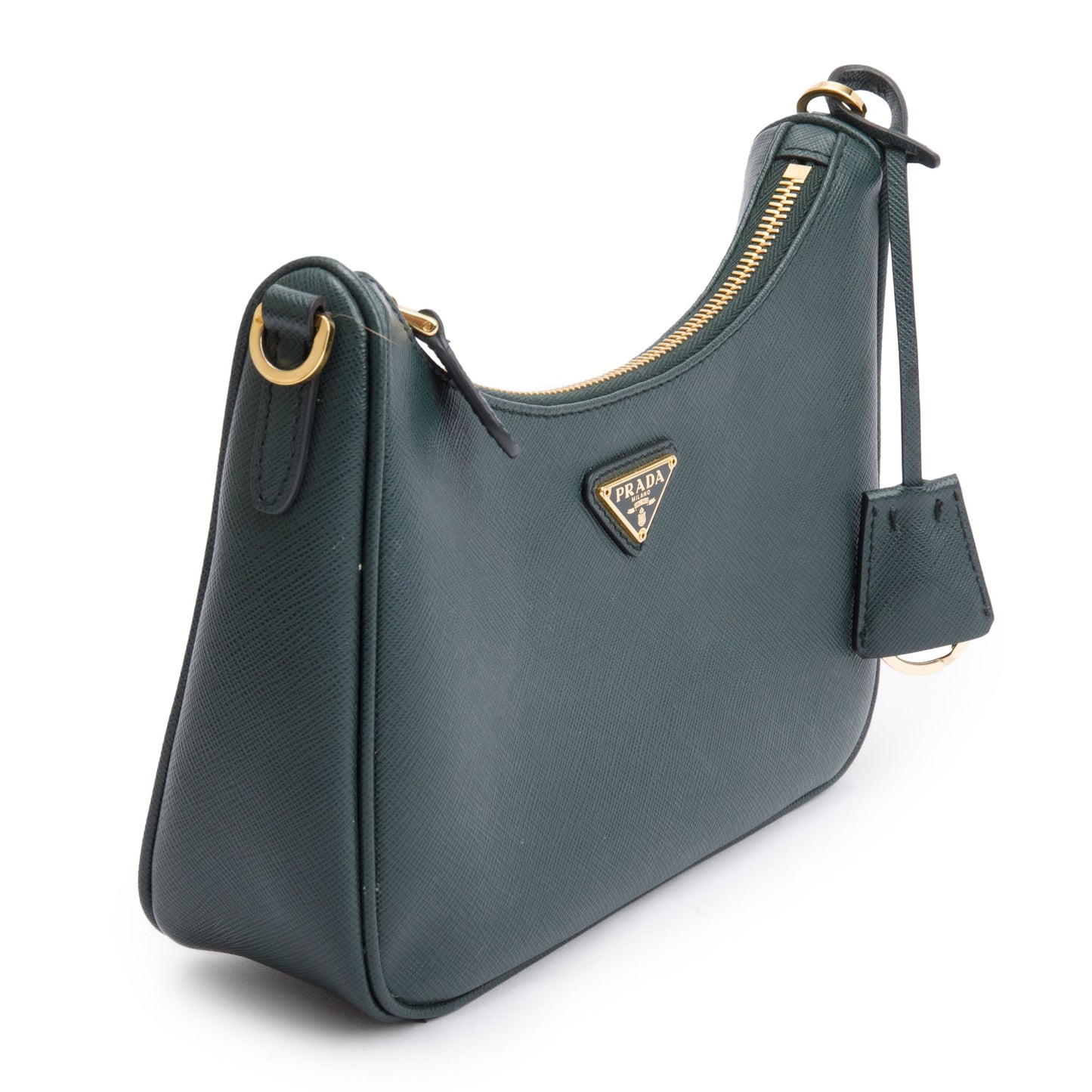 Prada Green Saffiano Leather Re-Edition 2005 Shoulder Bag