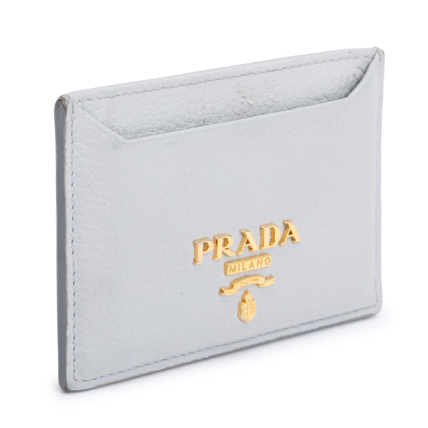 Prada Grey Saffiano Leather Card Holder
