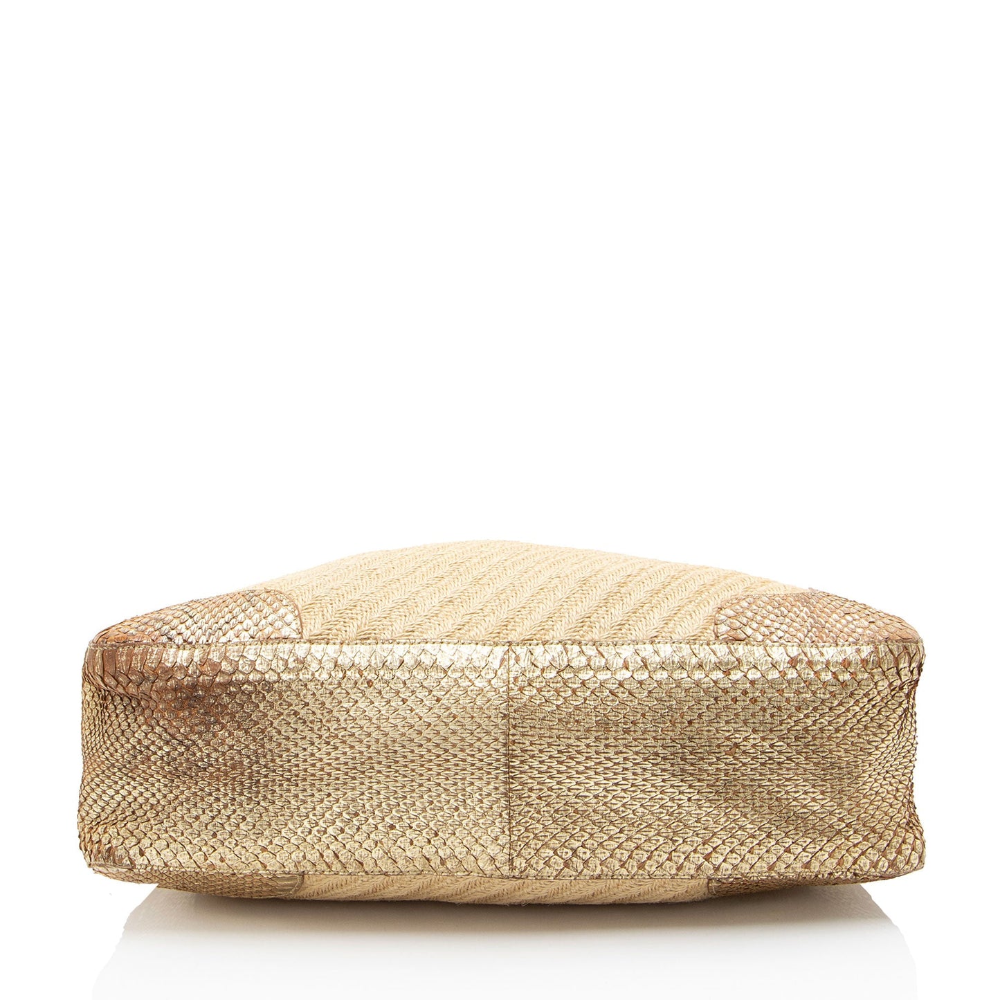 Prada Jute Metallic Python Hobo