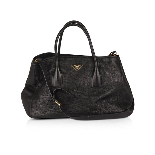 Prada Large Black Vitello Daino Tote