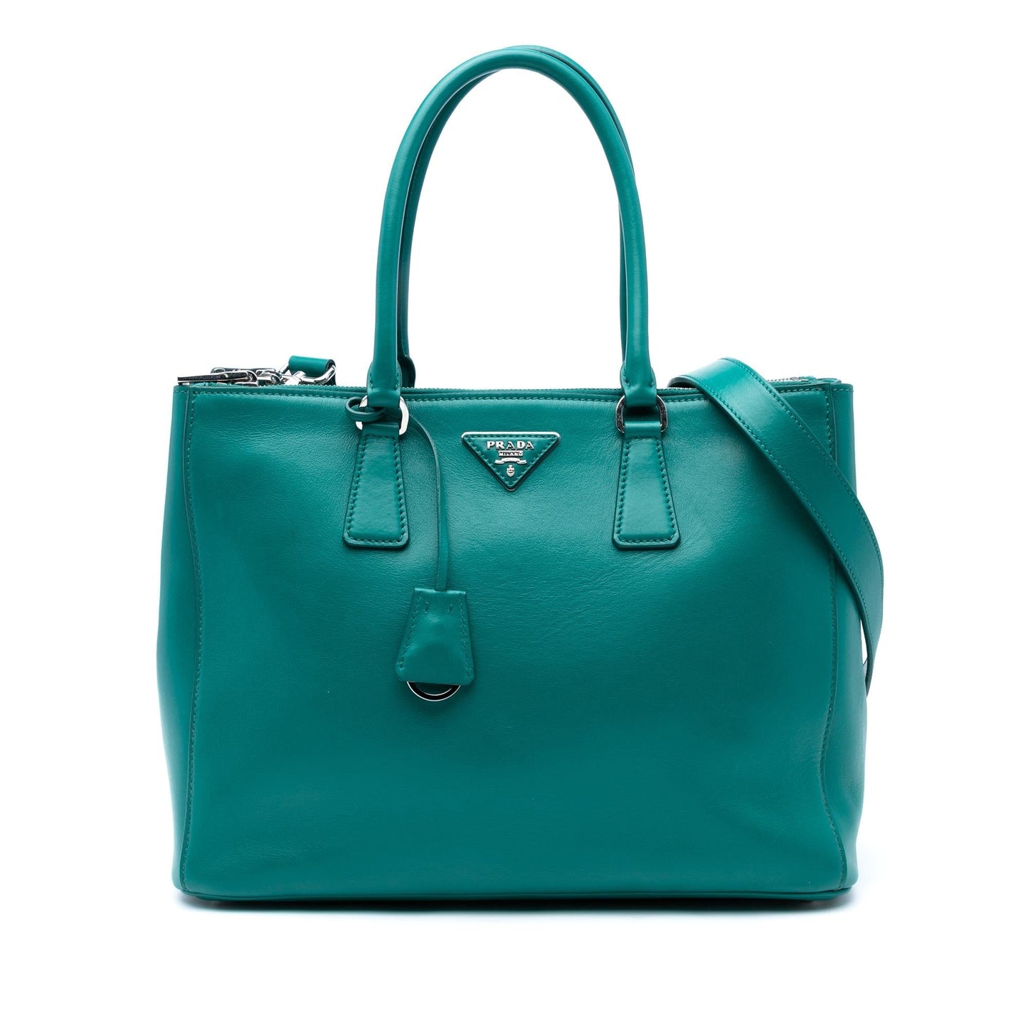 Prada Large City Calf Galleria Double Zip Satchel