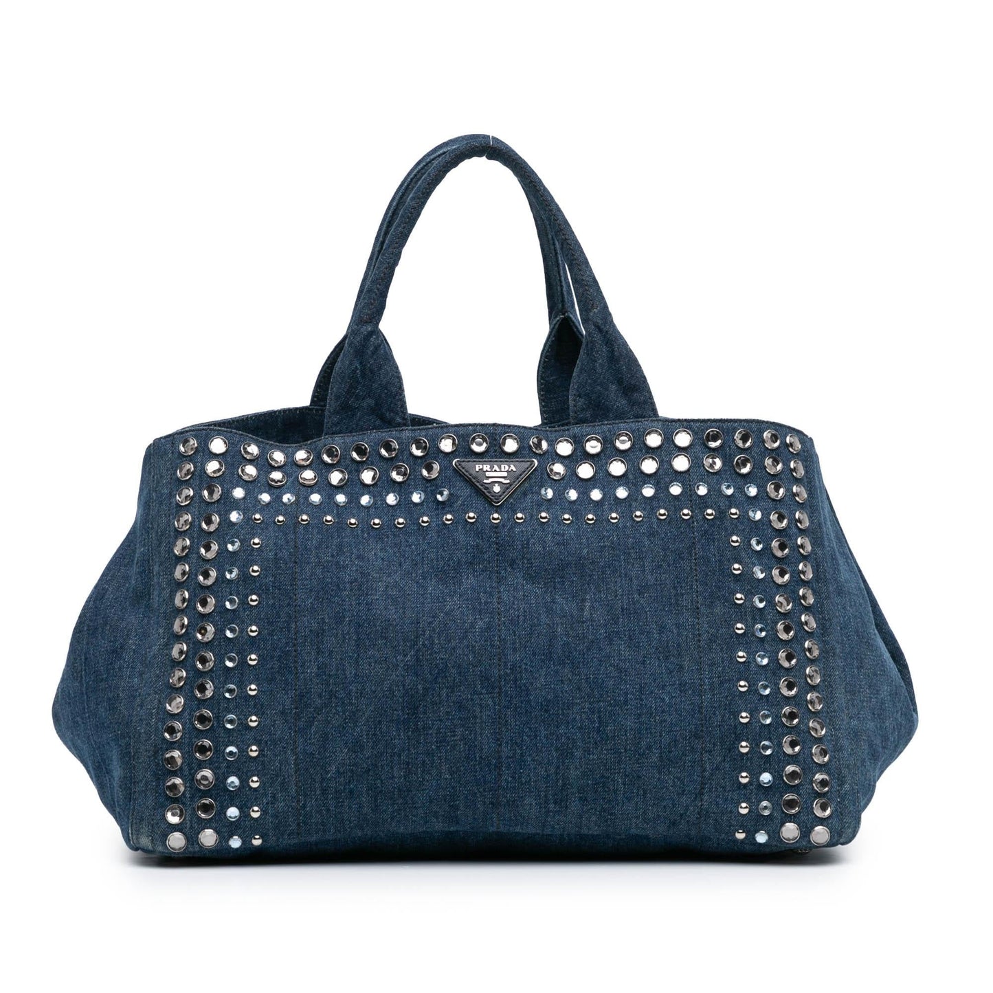 Prada Large Denim Canapa Bijoux Satchel