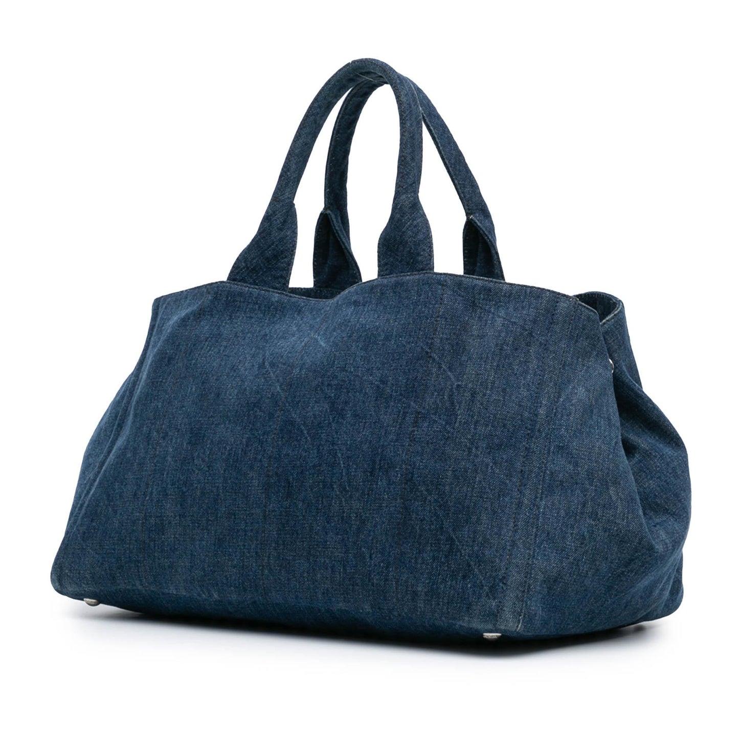 Prada Large Denim Canapa Bijoux Satchel