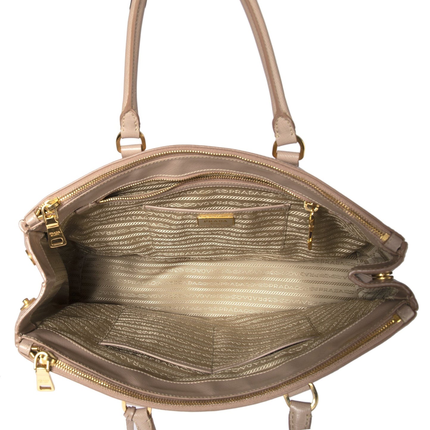 Prada Large Saffiano Lux Double Zip Galleria Tote