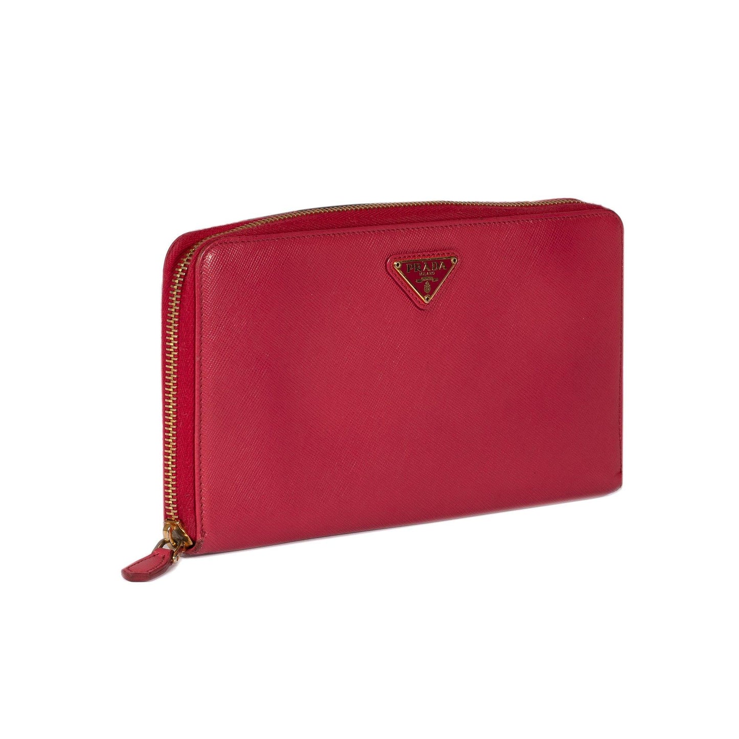 Prada Large Saffiano Zip Around Wallet