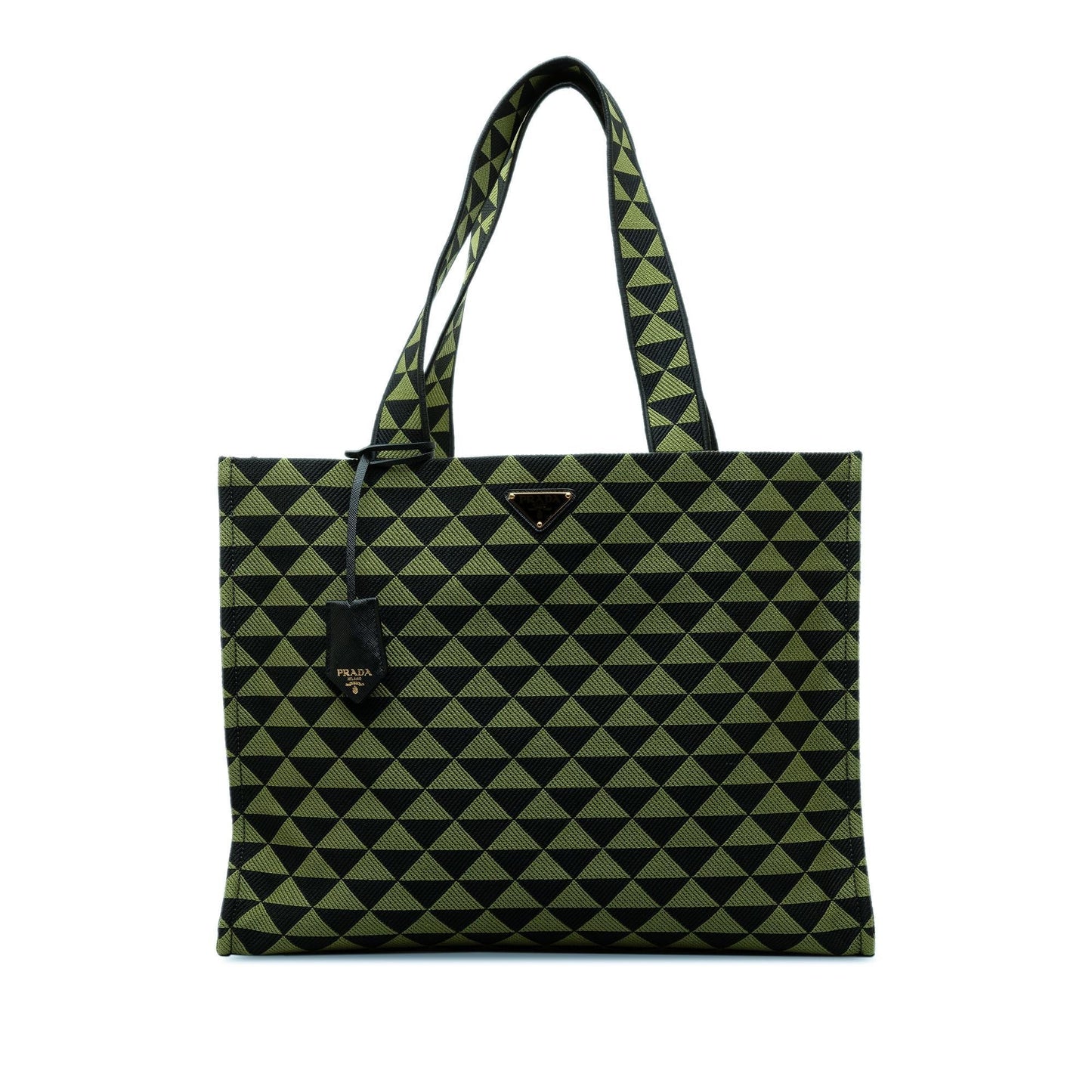Prada Large Triangolo Jacquard Symbole Tote (SHG-YpY2Cg)